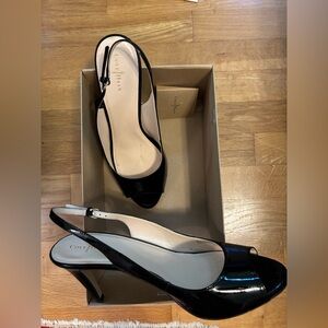 Cole Haan Black Patent Slingback Heels